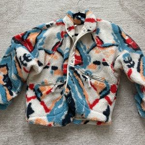Free People Multicolor Sherpa Jacket